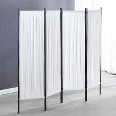 마이닝홈 인테리어 4단 파티션 접이식, 화이트 + 블랙