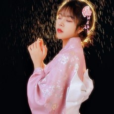 傳統和服浴衣 攝影寫真拍照服裝, 和服送白色簡易腰封 扇子頭花 蝴蝶結另拍,均碼