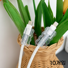 일상스토리 충전 케이블 단선방지 보호 캡 10개입, 1개, 투명