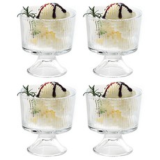 플리아 빙수 아이스크림볼 디저트볼 300ml, 4개, 투명