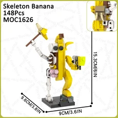 갓오브 워 2B 로봇 브릭헤즈 바나나 사슴 머리 게임 피규어 MOC 블록 조립 장난감 어린이 성인 친구 DIY 선
