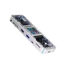 Dockcase 10合1 HUB集線器 轉接器 PD SD卡 TF卡 4K@60Hz 雙螢幕擴展 (DPR10P), 太空銀, 1個