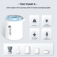 FLEXTAIL TINY PUMP 휴대용 미니 펌프 충전 조명 패드 슬리핑 캠핑 USB 펌프 에어 에어 매트리스에, Blue