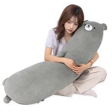 하바르고 귀여운 동물 바디필로우 커버 솜포함, 01그레이-곰