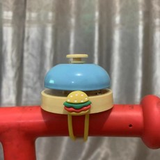 兒童自行車鈴鐺 可愛麥門漢堡造型 網紅平衡車滑板車單車手按鈴鐺 台灣出貨, 藍色車鈴鐺+漢堡, 1個