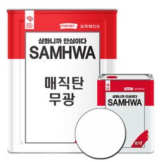 삼화페인트 철재 목재 타일용 우레탄페인트 매직탄, 1개, 16L, 백색 무광