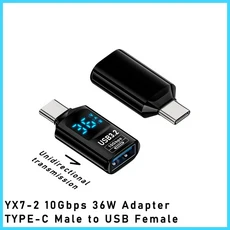 디지털 LED 디스플레이 USB 3.2 어댑터 36-60W 10Gbps 노트북 Type-C 변환기 데이터 전송 스마트 칩 전력계, 05 style 2
