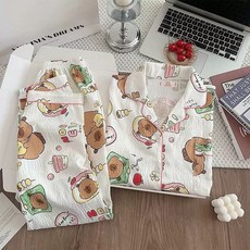 카피바라 아동잠옷 캐릭터잠옷 키즈 잠옷 아동 파티 홈파티
