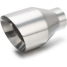 LCGP 3인치 인렛 범용 배기 팁 4인치 아웃렛 5인치 길이 검은색 이중 벽 각도 절단, Polished, 2.5“x4.5"x7"