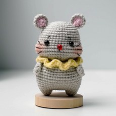 패크맨 띠별 뜨개질 키트 키링 코바늘 DIY 패키지 만들기, 쥐, 1개