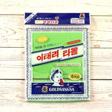 이태리샤워타올 4P 때밀이 때타올 때타월 골드상사, 녹색, 4개입, 1개