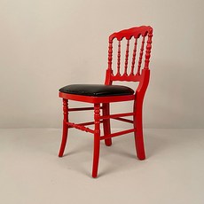 나폴레옹 원목 체어 엔틱 식탁의자 카페 인테리어 빈티지 북유럽 의자 CBA, 레드, 1개