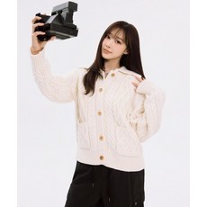 와키윌리 WACKY WILLY [지젤 ]우먼스 케이블 카라 가디건 크림 WA2504CD62CM 181673