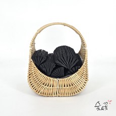 숯앤꽃 공기정화용 조각숯 1kg 라탄바구니 공기정화용숯 새집증후군 국내산 참숯 인테리어바구니, 1