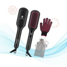 MiroPure 판 고데기 향상된 세라믹 헤어 스트레이트너 브러시 2 in 1 이온 EH
