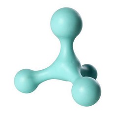 筋膜球 按摩球 足底腳肩頸放鬆 彈力帶 手握小球 瑜珈健身矽膠經絡球, 1個, 天藍色四角按摩捶