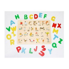 유치원 원목 알파벳퍼즐 영어단어 어린이영어놀이, 26피스, 1개
