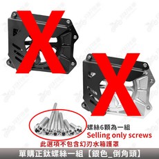 B8R幻刃水箱護罩，適用於勁戰六代/七代、FORCE2.0、水冷BWS, 單購正鈦螺絲一組【銀色_倒角頭】, 銀色, 倒角頭