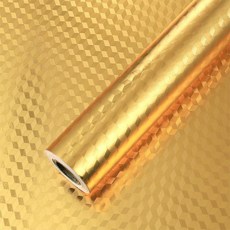 金色貼紙 防水防潮自粘壁紙, 金立體 加厚款 耐高溫 ,0.62米寬*5米長 送颳闆