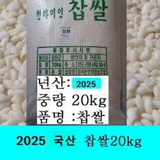 2025년산 천하미인 찹쌀10kg 찹쌀20kg 중/선택. 국산, 20kg, 1개