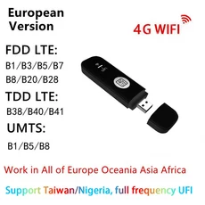 2X 4G USB WIFI 모뎀 150Mbps SIM 카드 슬롯 포함 LTE 차량용 무선 와이파이 라우터 동글 B28 유럽 지원, 01 Black