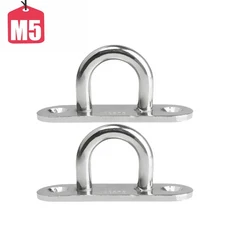 1 12개 스테인리스 스틸 아이 플레이트 훅 헤비 듀티 월 마운트 행잉 리깅 데크 로프 보트 천장 하드웨어, 01 M5    2PCS
