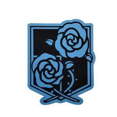 桃園出貨-進擊的巨人Attack on Titan自由之翼兵團夜光臂章魔鬼氈士氣章 魔鬼氈臂章 士氣魔鬼氈, 玫瑰藍, 1個