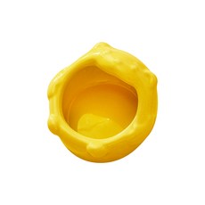 랜보어 소동물 와앙 베어 세라믹 식기, 옐로우, 1개