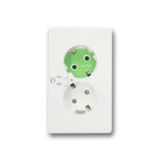 [진흥전기] S형 대기전력 자동차단 콘센트 2구 (대기1구+상시1구)