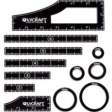 아크릴 자 세트 테이블탑 워게임 측정 도구, 블랙