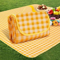 대형 피크닉 방수 돗자리 캠핑 나들이 매트 접이식 휴대용 2m*2m, 옐로우