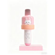 SUUNI 어린이 장난감 마이크 스피커 일체형 마이크 무선 가정용 마이크 큐티 토이, 1개, 핑크색