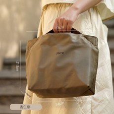 JWYP 時尚簡約手提便當包 防水保溫飯盒袋, 杏仁綠, 1個