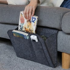 침대수납걸이 소파 틈새 리모컨 포켓 사이드 수납 정리 보관, 소품수납파우치 베이지