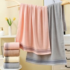 金絲毛巾全棉加厚純棉麵巾家用洗臉巾成人禮品勞保批發, 1個, 黃色,毛巾75*35cm+浴巾70*140cm