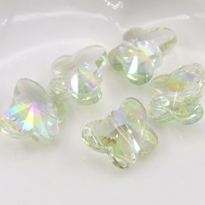 론델 나비 비즈 유리 크리스탈 공예 재료 팔찌 만들기, 1세트, A6232. 15mm (화이트 그린)