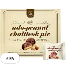 청우식품 우도땅콩 초코 찰떡파이, 258g, 6개