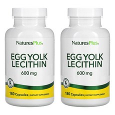Natures Plus 蛋黄卵磷脂膠囊 600mg, 180顆, 2罐