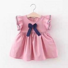 HYLSS 連衣裙兒童連衣裙時尚文藝嬰幼兒裙子有吊牌女