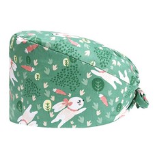 睡夢生活 手術帽 純棉印花透氣護士帽, 1個, 12161,無扣-可調節