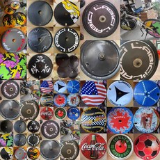 자전거 휠 커버 카본 튜닝 디스크 스티커 700C 26인치, 700C 직경 약 61cm 블랙, 1개