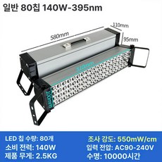 UV 경화기 조사기 경화램프 축광기 경화 자외선 판금 고출력, 100-300W, 80 140W-395nm, 기본 색상