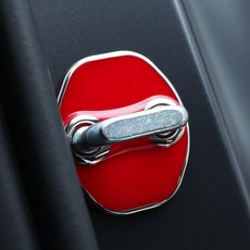 그라피카 더뉴 팰리세이드 호환 TPU 도어스트라이커 커버 몰딩 도어락 보호 실내 인테리어 용품, 레드 / 실버라인