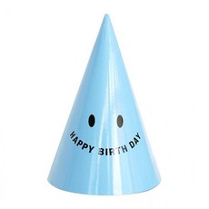 스마일생일고깔모자 스카이(6개입) 백일 파티 축하, 1개, 상세페이지 참조