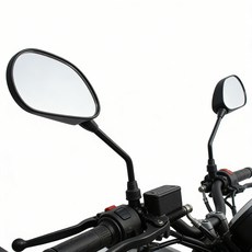 오토바이 바이크 하나로 만능 BACK MIRROR 백미러 사이드미러 거울 검정 블랙 오토바이 보편적 부품 8mm 10mm, 1개