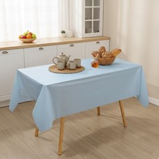 밀앤미터 일회용 테이블보 방수 PEVA 파티 전시회용, 5개, 137x183cm, 파스텔 블루