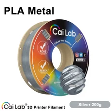 CaiLab PLA 금속 질감 3D 프린터 필라멘트 고강도 재료 (Bambu 1.75mm 직경 200g/스풀, 07 Silver