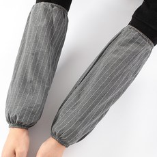 加長款棉布袖套 廚房工作防油污 透氣護手臂 男女通用 夏季清潔套袖+棉布-灰色+均碼, 1個, 均碼