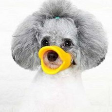 오리입모양 입마개 소형견입마개, 실리콘오리입마개-옐로우L