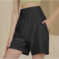 高腰寬版五分運動短褲 有口袋款 速乾短褲 健身瑜伽跑步 舒適透氣